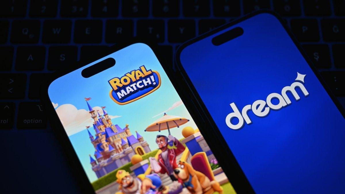 Dream Games and Royal Match logos are seen on mobile screens, May 1, 2025. (AA Photo)